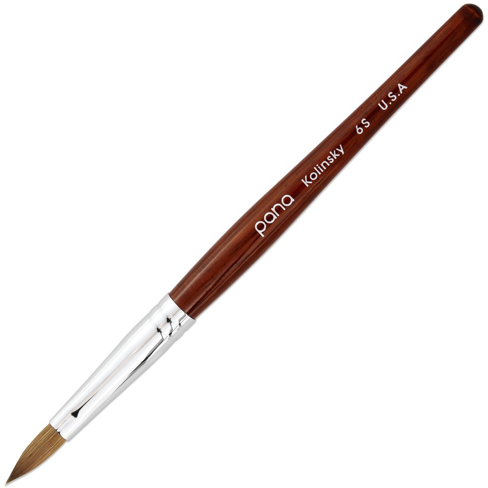 100% Pure Kolinsky Acrylic Nail Brush – Crimped, Teal/Brown, Sizes 6-22 (Choose Your Size)