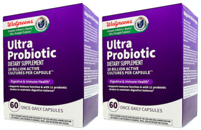 Ultra Probiotic Immune &Digestive Health 20 Billion CFUs, 60Ct x 2Pk=120Capsules