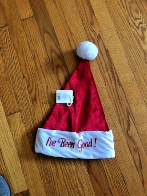 NWT   I VE BEEN GOOD!  CHRISTMAS HAT ADULT ONE SIZE~ CUTE