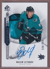 2020-21 SP Authentic Future Watch #179 Maxim Letunov RC AUTO /999 - SHARKS