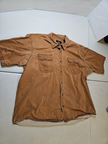 VTG Redhead Short Sleeve Canvas Shirt Burnt Orange Rust Outdoor Size XXL 2X