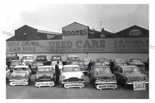 CV357 - Rootes Used Car sales lot - photograph 6"x4"