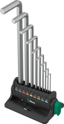 Wera 022102, 950/9 Hex-Plus 8 L-key set, metric, chrome-plated, 9 pieces
