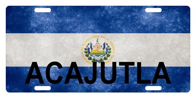 Republica De El Salvador Flag License Plate Patriotic Version Acajutla