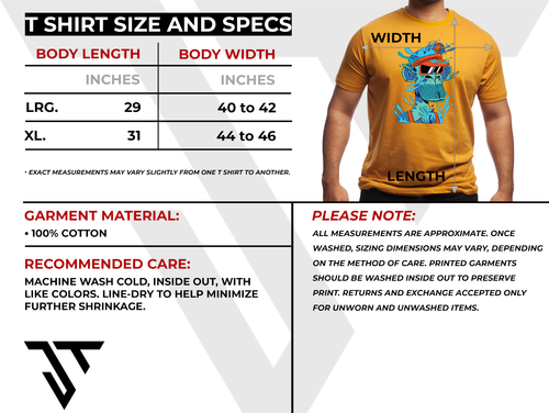 Mustard Mens Large T-shirt - Graphic Art / Space Monkey / Ultra Premium cotton - Picture 3 of 4