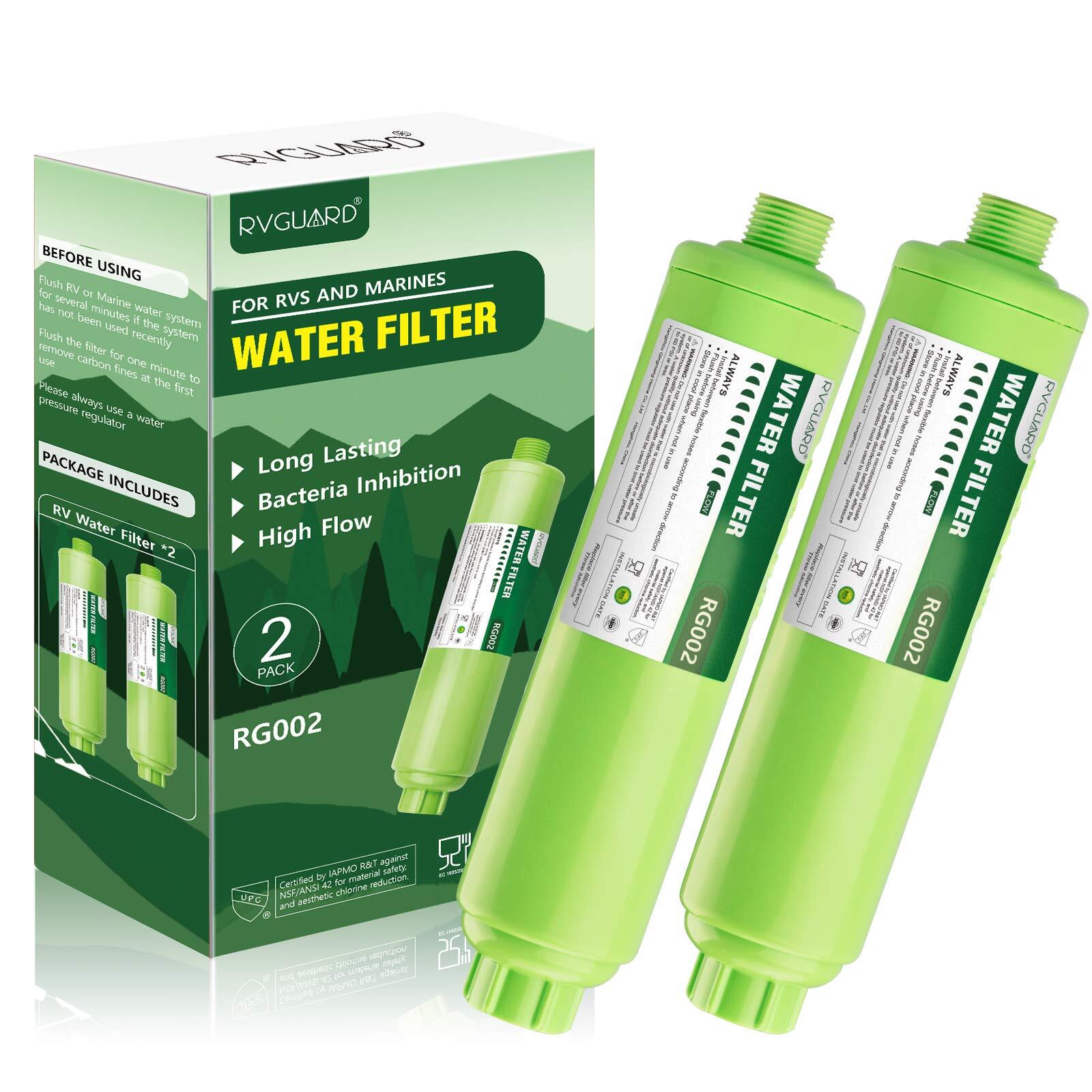 2-Pack RV Water Filter Eliminates Chlorine Rust Bad Taste Odors  