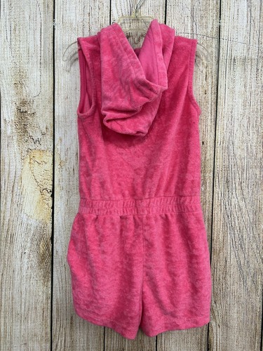 Juicy Couture Girls Romper with Hoodie Sz 6 Pink Terry Cloth Rainbow Retro Style - Picture 5 of 7
