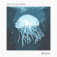 Glow In The Dark Jellyfish Needlepoint Kit or Canvas