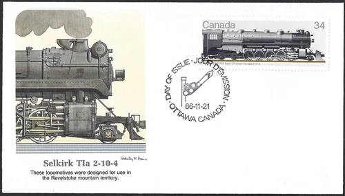🍁Canada  # 1119   "Canadian Locomotives"    Brand New 1986  Fleetwood Cover