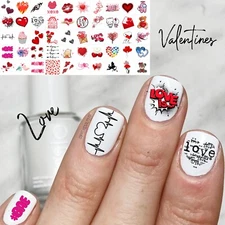 Valentines Waterslide Nail Art Decals Set Of 50, Instructions Bonus
