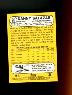 2017 Topps Heritage 471 Danny Salazar #306/999 | eBay