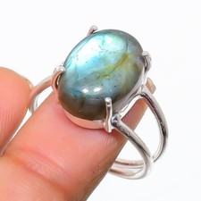 Labradorite Gemstone 925 Sterling Silver Jewelry All Size Ring For Gift