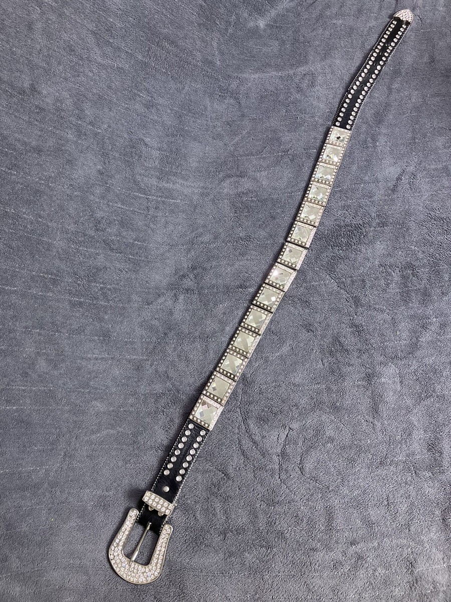 Nocona Belt Co Rhinestone Crystal Size 34 Leather Black  display picture 1