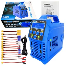 NHX RC EZPRO QUAD 100W X4 AC/DC 12A LiPo/Li-HV/NIMH Battery Balance Charger