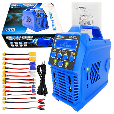 #ad #ad NHX RC EZPRO QUAD 100W X4 AC DC 12A LiPo Li HV NIMH Battery Balance Charger $199.95