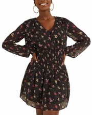 New With Tags Guess Laureen Whimsy Dark Floral Dress Women's Size Medium