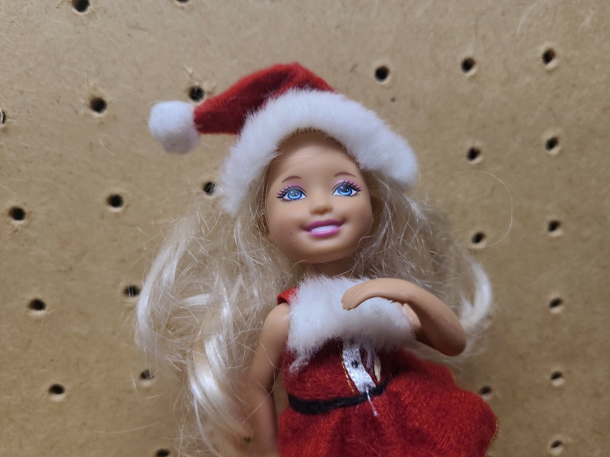 2010 Barbie CHELSEA CHRISTMAS HOLIDAY DOLL DRESSED in RED VELVET