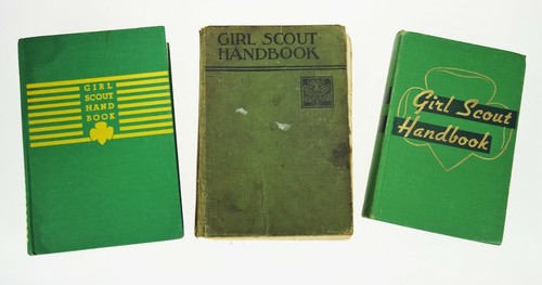 3 Vtg Girl Scout Handbook Manuals Hardback Books 1930s-50s Girl Americana