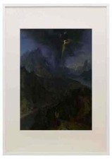 Francisque Millet Mountain Landscape With Lightning A3 A4 Framed Print Picture