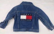 Tommy Hilfiger Big Flag Blue Jean Jacket Toddler Size 2T Vintage Denim Retro Y2K