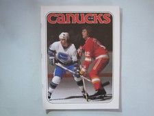1977/78 VANCOUVER CANUCKS VS ATLANTA FLAMES HOCKEY PROGRAM TOM LYSIAK PAT RIBBLE