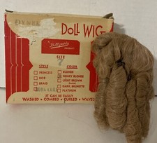 Doll Hair Wig Dynel LONG CURL side part Honey Blonde size 7 DOLL DIY Vintage