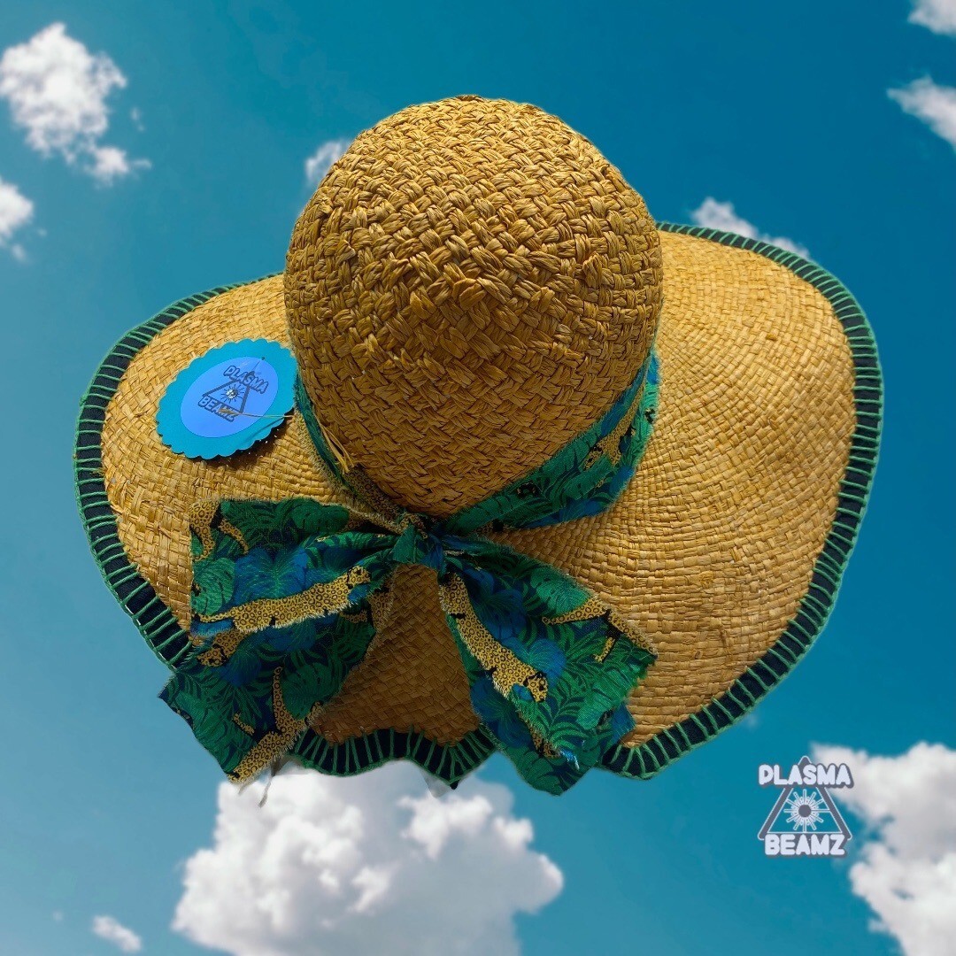 Leopard Banded Straw Sun Hat Leopard Band Toyo Straw Safari Fedora Hat – Village Hat Shop main image 3
