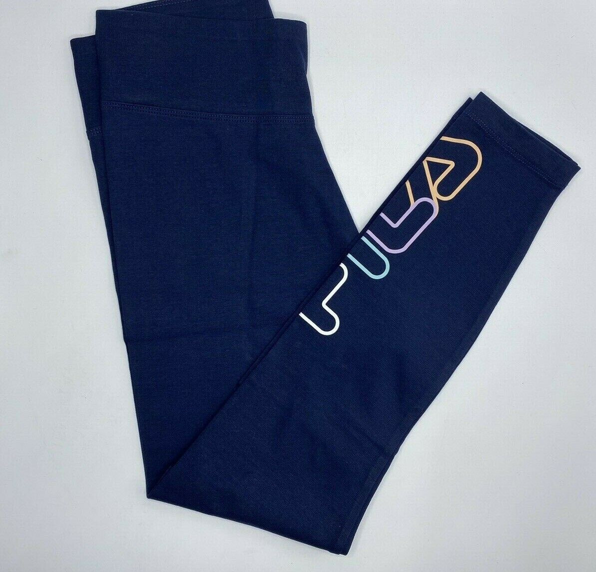 Leggings donna taglia media Fila donna misto cotone pantaloni attivi blu (pavone)