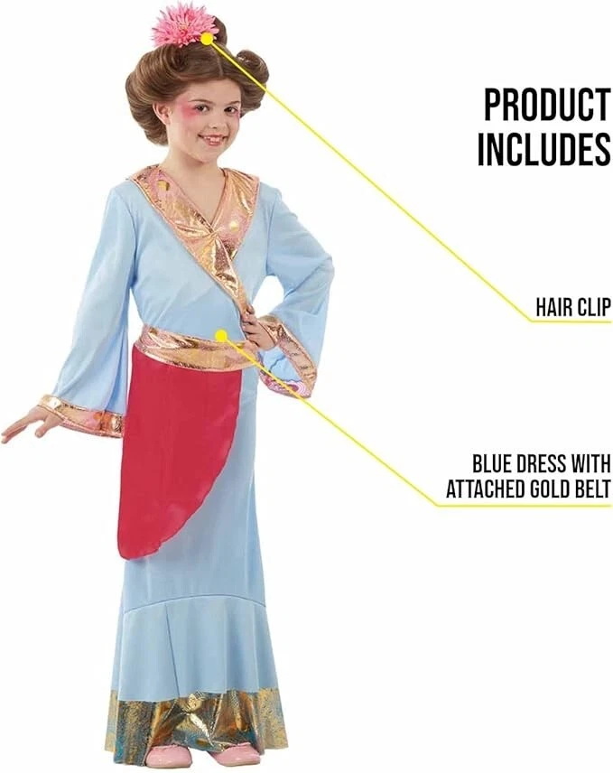 VENDA Fantasia de Princesa Japonesa Meninas Crianças Barato Vestido Kimono Gueixa Halloween - Imagem 4 de 4