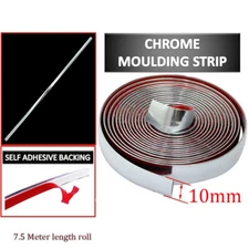 NEW 25Ft 10mm Chrome Molding Trim Strip PVC Car Styling Decoration Tape Adhesive