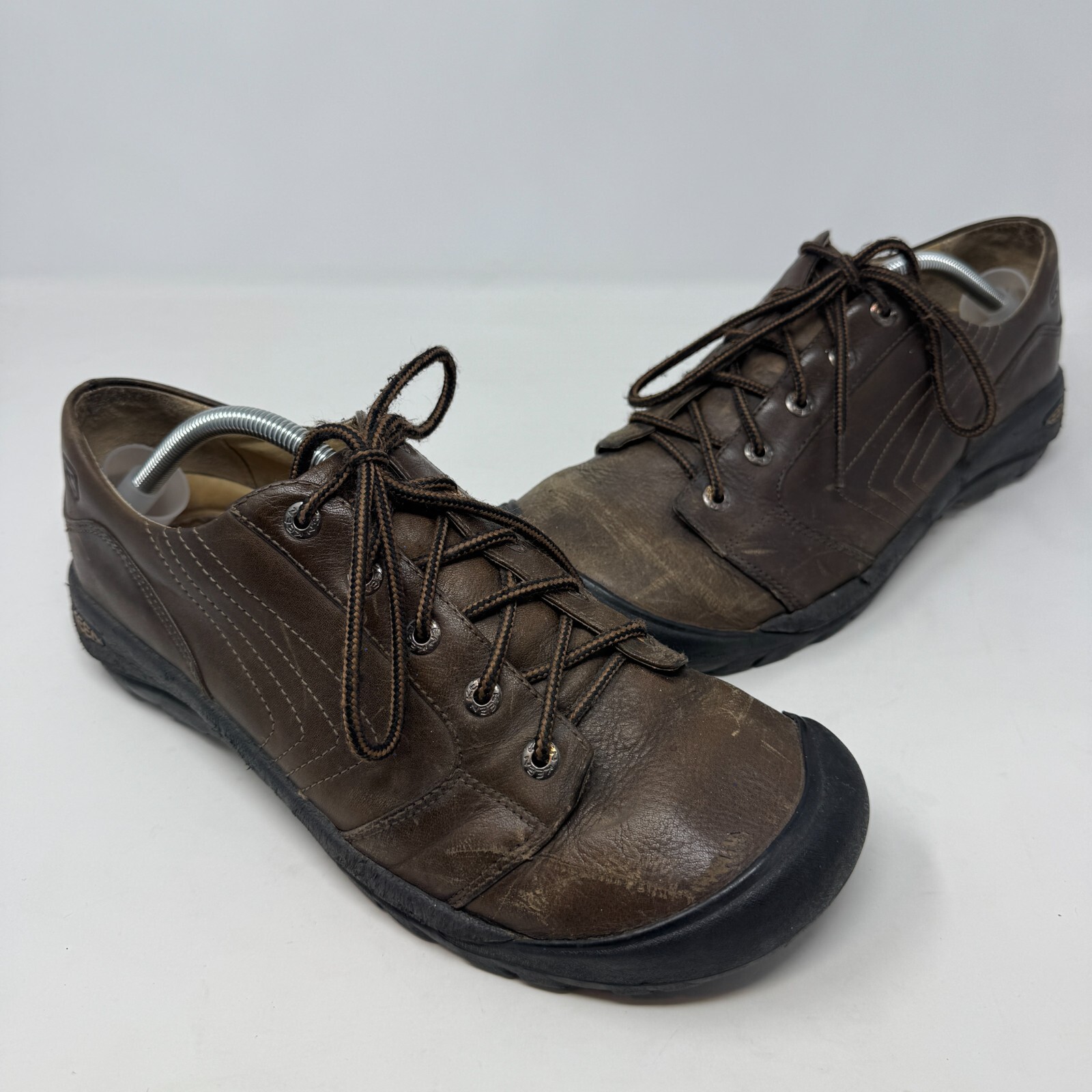 Scarpe Keen Alki in pelle marrone con occhielli stringate casual punta larga scarpe uomo 11 5