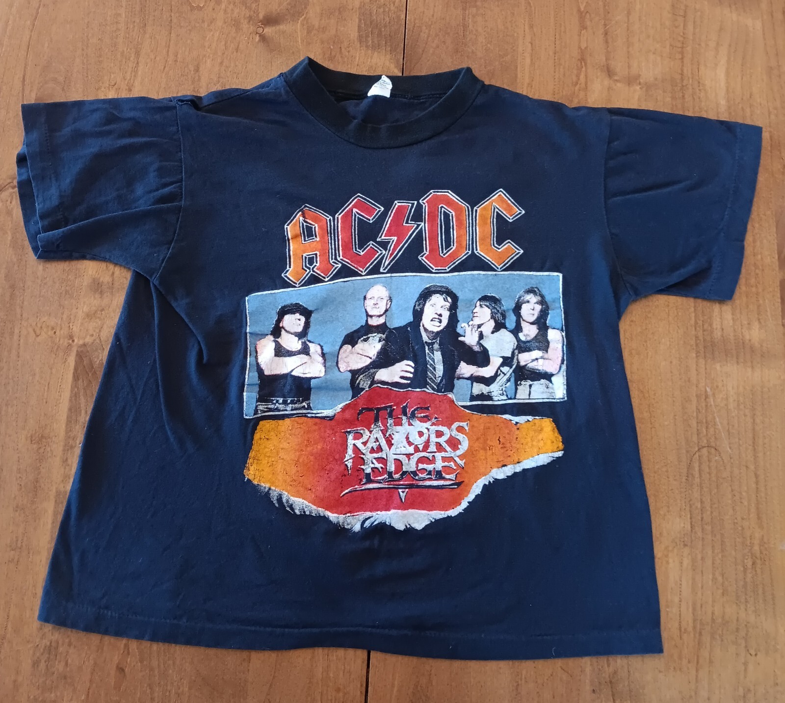 AC/DC The Razor's Edge Vintage 90's Shirt Double Sided Angus Young | eBay