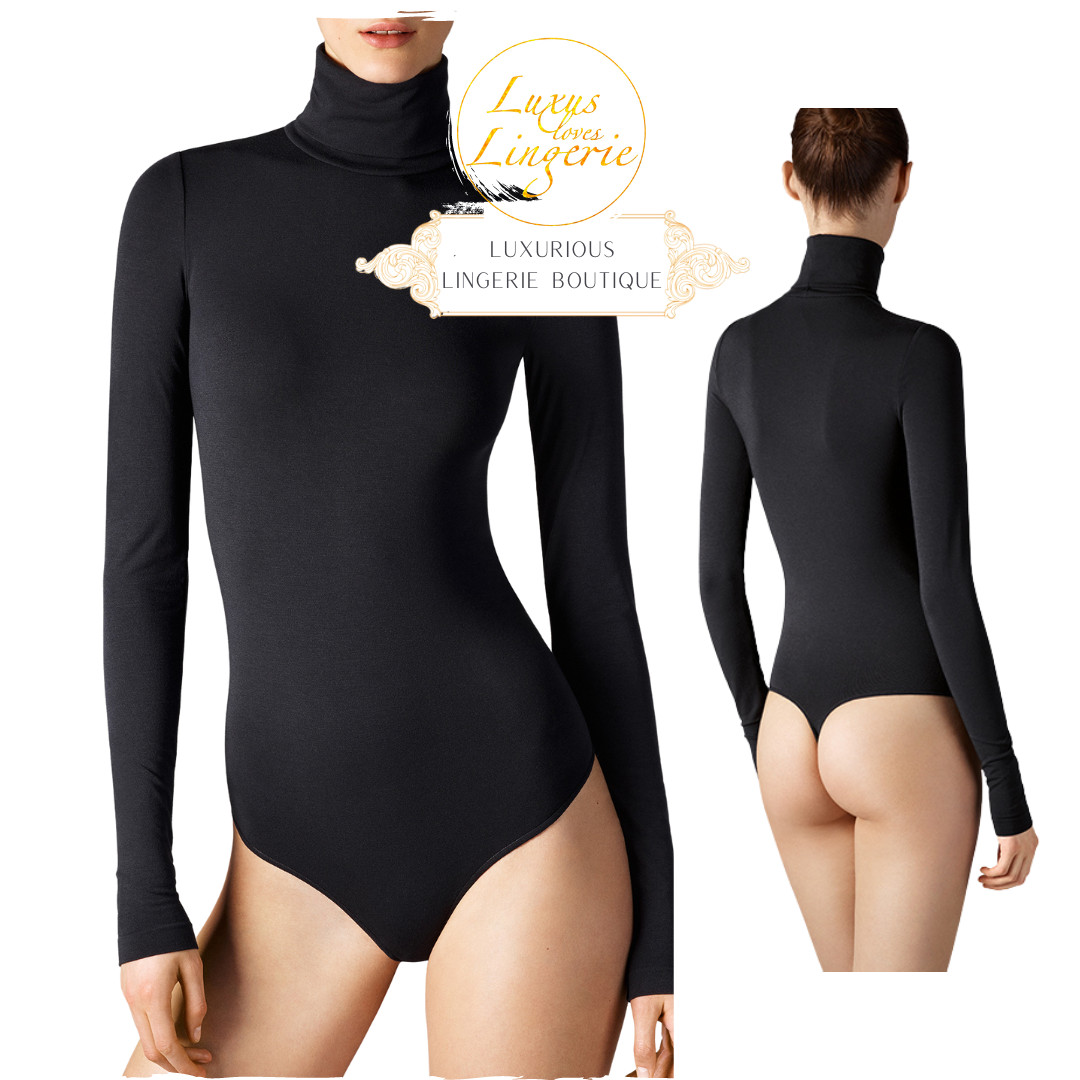 Orlando String Body By Wolford L Black Classic Turtleneck Body