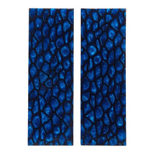 Blue & Black Reptile Patterned Pearl Scale Sets Knife Handles Gun Grips