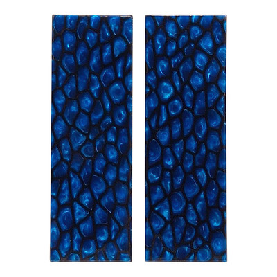 Blue & Black Reptile Patterned Pearl Scale Sets Knife Handles Gun Grips