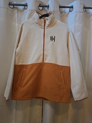 Basil Hayden Mens Medium White And Orange Fleece