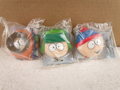 South Park Kyle Stan Kenny Squishy Keychains 3pk NOS Sealed 1999 NFRB Germany