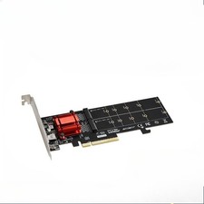 PCIE3.1 X8 dual M.2hard disk expansion ASM18 12supports NVME protocol full speed