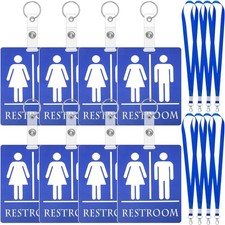 8 Pack Bathroom Pass Restroom Pass Key Tags for Restaurant Washroom Toilet