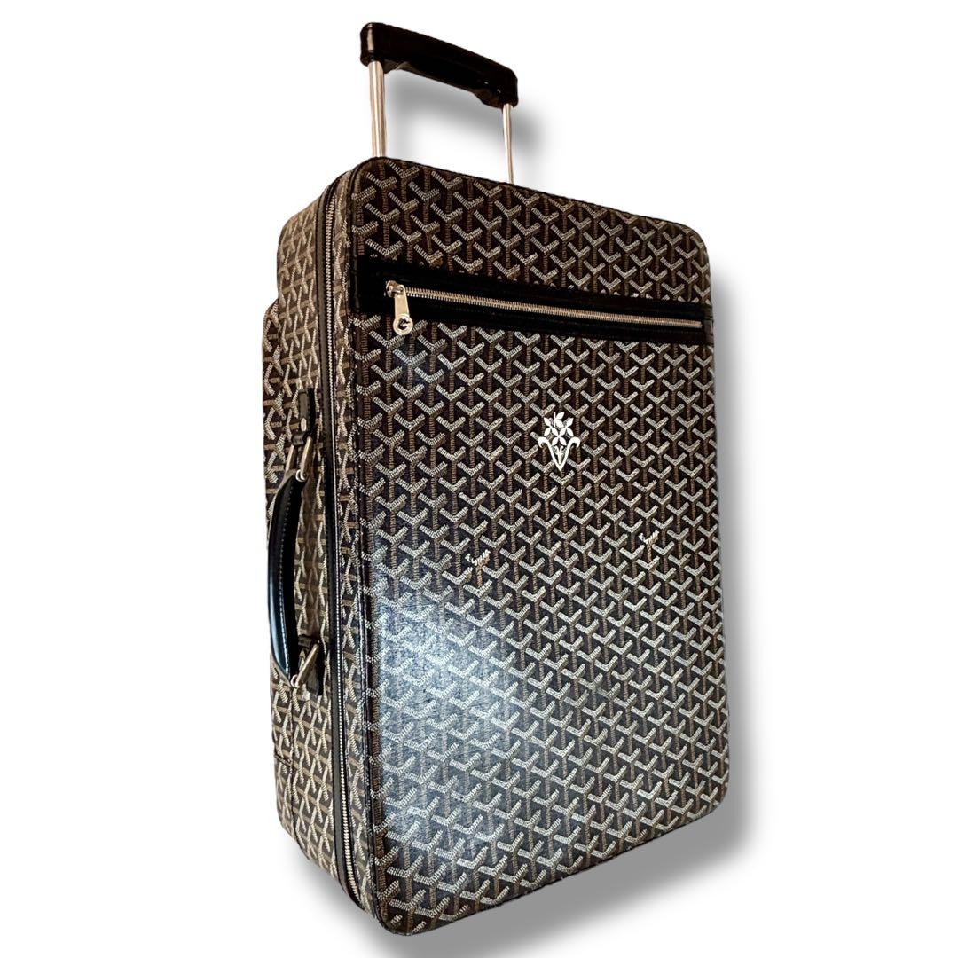 GOYARD Saint Louis Trolley PM 2-wheel suitcase in Herringbone pattern pre-owned