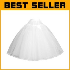 Bridal 8-Layer Hoopless Petticoat Crinoline - Adjustable Fit for Sizes 24-35