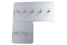 Garderoben Hakenleiste Set 2-teilig Silber Metall Modern Wandgarderobe