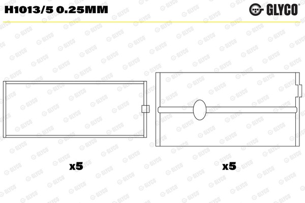 Kurbelwellenlagerschale FÜR Renault, Nissan, Opel - Glyco H1013/5 0.25MM-image