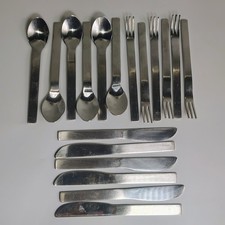 Stainless Steel Kids Flatware Set 18/8 Lot of 18 Serving for 6 Minimalist