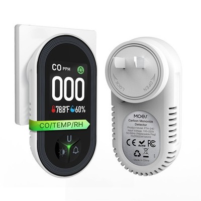 MOES Carbon Monoxide Detectors Plug in with Temp Humi Sensor CO Monitor Alarm