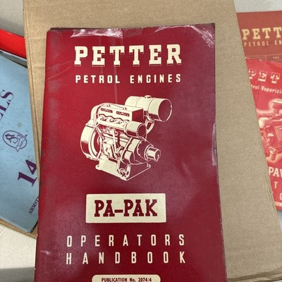 Petter Petrol Engine PA -PAK scarcer operator s Handbook Manual 1960- s -70s