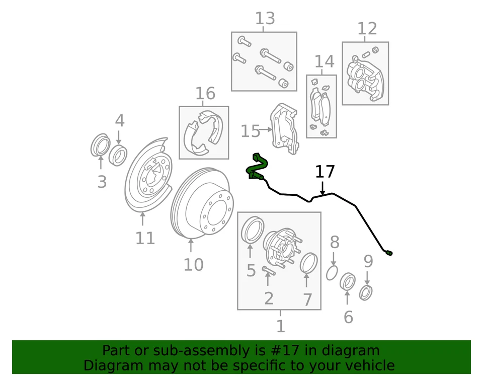 Подлинный тормозной шланг Ford 8C3Z-2267-A QTY 1 - Изображение 2 из 4
