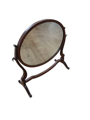 Antiker edwardianischer Mahagoni ovaler Schminktisch Spiegel - Top Swing - Anfang 1900