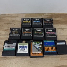 Vintage ColecoVision 2400 Console + 2 Controllers + 12 Games / As Is Condition
