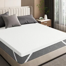 3 Inch Gel Memory Foam Mattress Topper Queen, Cooling Mattress Topper with Re...